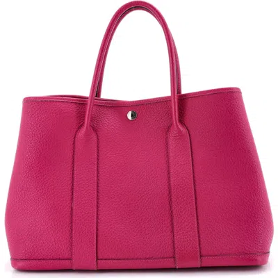 Pre-owned Hermes  Hermes Garden Party Tote Leather 36 In Purple