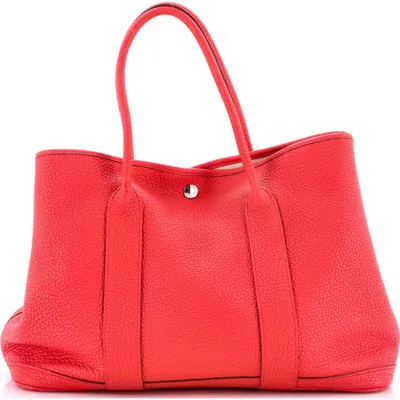 Pre-owned Hermes  Hermes Garden Party Tote Leather 36 In Purple