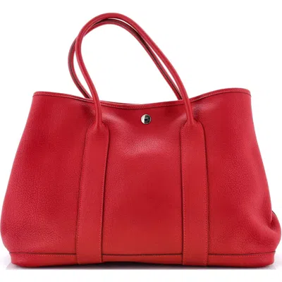 Pre-owned Hermes  Hermes Garden Party Tote Leather 36 In Red