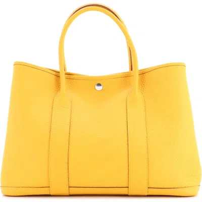 Pre-owned Hermes  Hermes Garden Party Tote Leather 36 In Yellow
