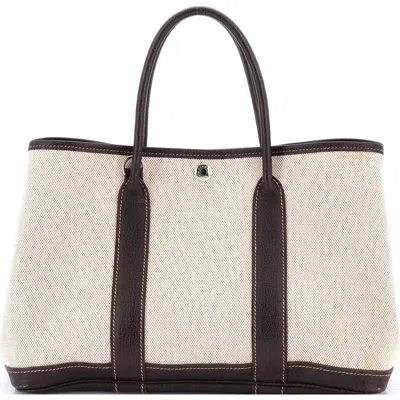 Pre-owned Hermes  Hermes Garden Party Tote Toile And Leather 30 In Multi
