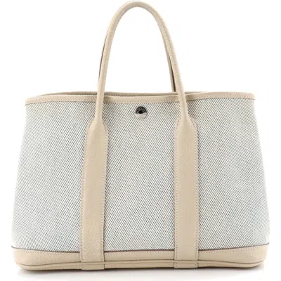 Pre-owned Hermes  Hermes Garden Party Tote Toile And Leather 30 In Brown