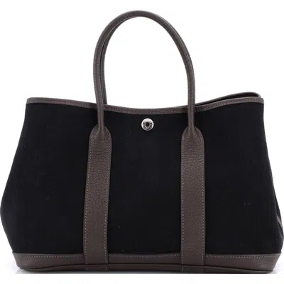 Pre-owned Hermes  Hermes Garden Party Tote Toile And Leather 30 In Brown