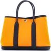 Pre-owned Hermes  Hermes Garden Party Tote Toile And Leather 30 In Orange