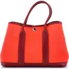 Pre-owned Hermes  Hermes Garden Party Tote Toile And Leather 30 In Orange