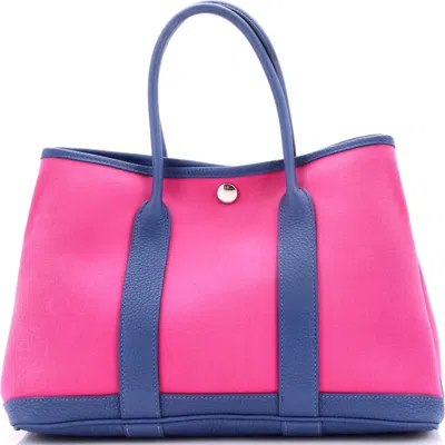 Pre-owned Hermes  Hermes Garden Party Tote Toile And Leather 30 In Multi