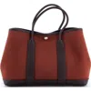 Pre-owned Hermes  Hermes Garden Party Tote Toile And Leather 30 In Red