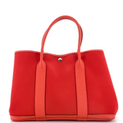 Pre-owned Hermes  Hermes Garden Party Tote Toile And Leather 36