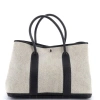 Pre-owned Hermes  Hermes Garden Party Tote Toile And Leather 36 In Blue