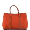Pre-owned Hermes  Hermes Garden Party Tote Toile And Leather 36 In Orange