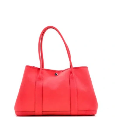 Pre-owned Hermes  Hermes Garden Party Tote Toile And Leather 36 In Purple