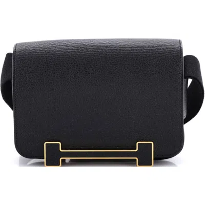 Pre-owned Hermes  Hermes Geta Bag Chevre Mysore In Black