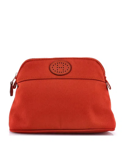 Pre-owned Pre-owned Hermes  Hermes Gm Bolide Ceinture Balle De Golf Belt Bag Toile And Leather In Orange