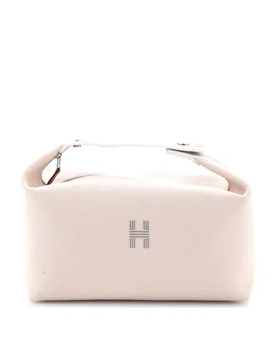 Pre-owned Pre-owned Hermes  Hermes Gm Bride-a-brac Travel Case Toile In Neutral