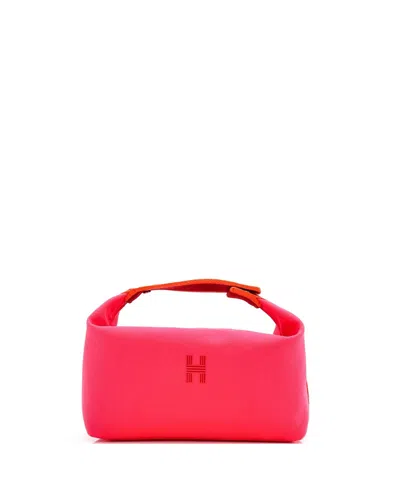 Pre-owned Pre-owned Hermes  Hermes Gm Bride-a-brac Travel Case Toile In Pink
