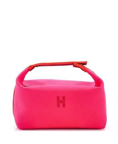 Pre-owned Pre-owned Hermes  Hermes Gm Bride-a-brac Travel Case Toile In Pink