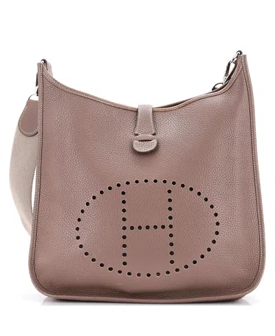 Pre-owned Pre-owned Hermes  Hermes Gm Evelyne Bag Gen I Clemence In Gray