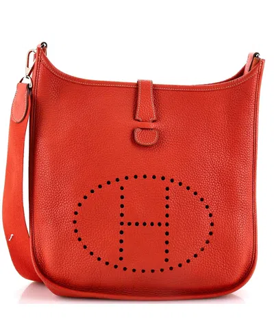Pre-owned Pre-owned Hermes  Hermes Gm Evelyne Bag Gen I Clemence In Orange