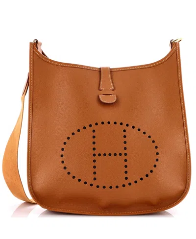 Pre-owned Pre-owned Hermes  Hermes Gm Evelyne Bag Gen I Courchevel In Brown