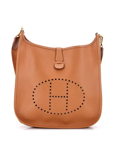 Pre-owned Pre-owned Hermes  Hermes Gm Evelyne Bag Gen I Courchevel In Brown