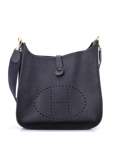 Pre-owned Pre-owned Hermes  Hermes Gm Evelyne Bag Gen I Fjord In Blue