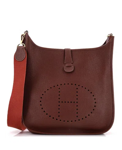 Pre-owned Pre-owned Hermes  Hermes Gm Evelyne Bag Gen I Togo In Brown