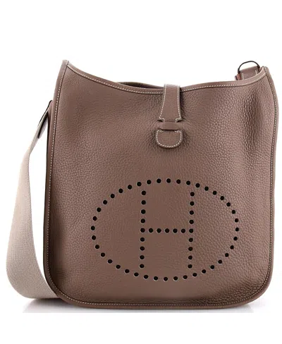 Pre-owned Pre-owned Hermes  Hermes Gm Evelyne Bag Gen Ii Clemence In Gray