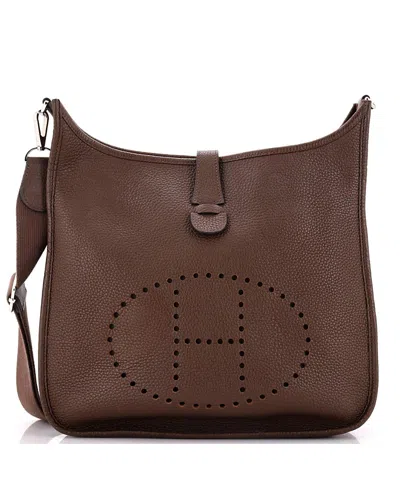 Pre-owned Pre-owned Hermes  Hermes Gm Evelyne Bag Gen Iii Clemence In Brown