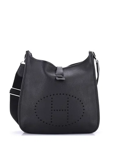 Pre-owned Pre-owned Hermes  Hermes Gm Evelyne Bag Gen Iii Clemence In Black
