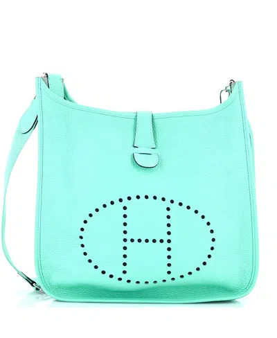 Pre-owned Pre-owned Hermes  Hermes Gm Evelyne Bag Gen Iii Clemence In Blue