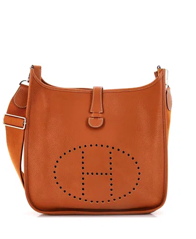 Pre-owned Pre-owned Hermes  Hermes Gm Evelyne Bag Gen Iii Clemence In Brown