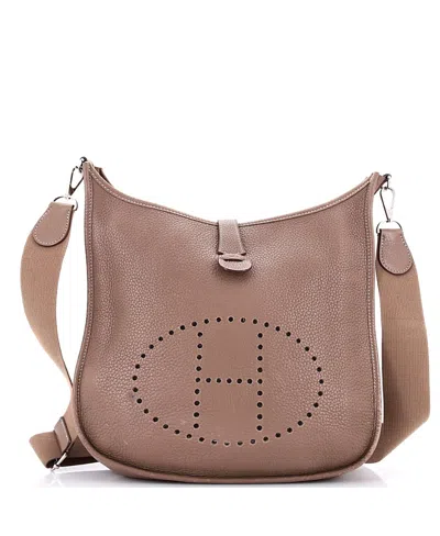 Pre-owned Pre-owned Hermes  Hermes Gm Evelyne Bag Gen Iii Clemence In Gray