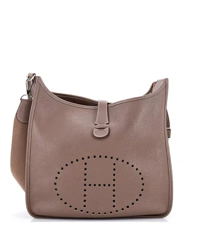 Pre-owned Pre-owned Hermes  Hermes Gm Evelyne Bag Gen Iii Clemence In Gray