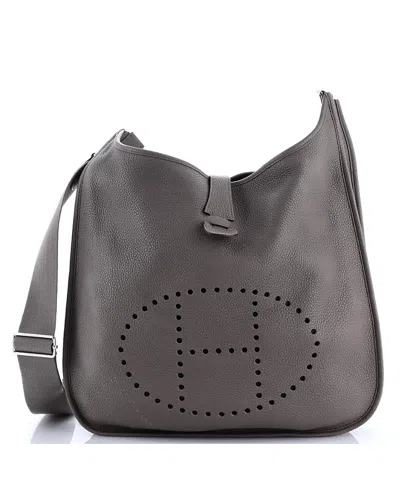 Pre-owned Pre-owned Hermes  Hermes Gm Evelyne Bag Gen Iii Clemence In Gray