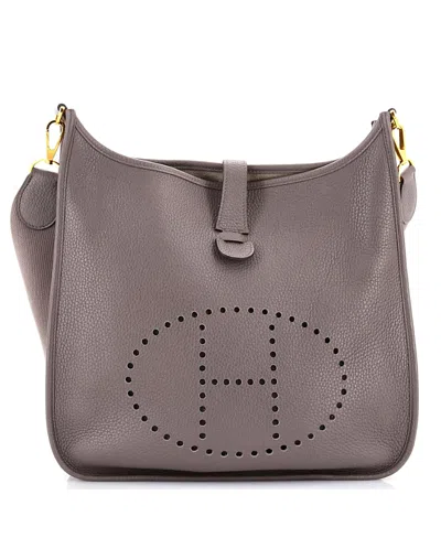 Pre-owned Pre-owned Hermes  Hermes Gm Evelyne Bag Gen Iii Clemence In Gray
