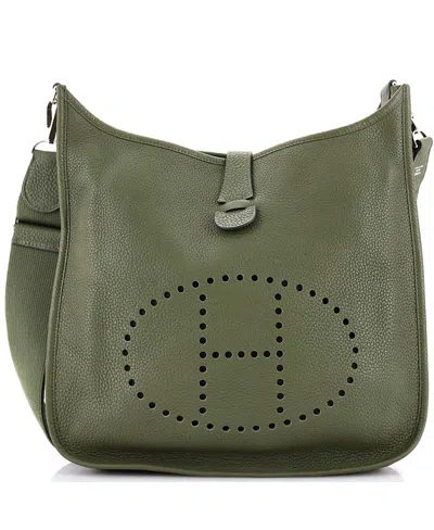 Pre-owned Pre-owned Hermes  Hermes Gm Evelyne Bag Gen Iii Clemence In Green
