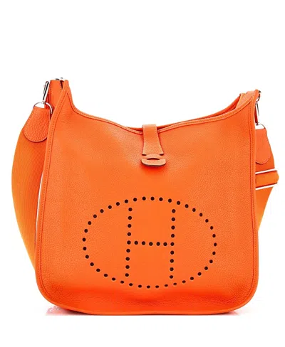 Pre-owned Pre-owned Hermes  Hermes Gm Evelyne Bag Gen Iii Clemence In Orange