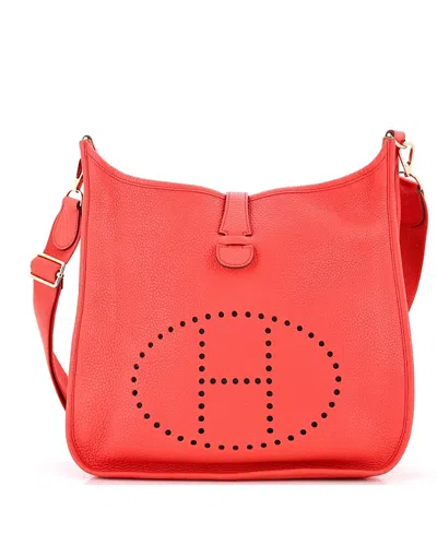 Pre-owned Pre-owned Hermes  Hermes Gm Evelyne Bag Gen Iii Clemence In Pink