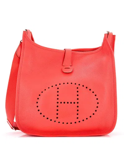Pre-owned Pre-owned Hermes  Hermes Gm Evelyne Bag Gen Iii Clemence In Pink