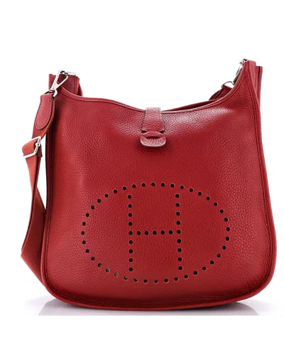 Pre-owned Pre-owned Hermes  Hermes Gm Evelyne Bag Gen Iii Clemence In Red