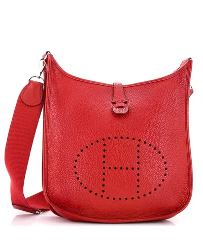 Pre-owned Pre-owned Hermes  Hermes Gm Evelyne Bag Gen Iii Clemence In Red