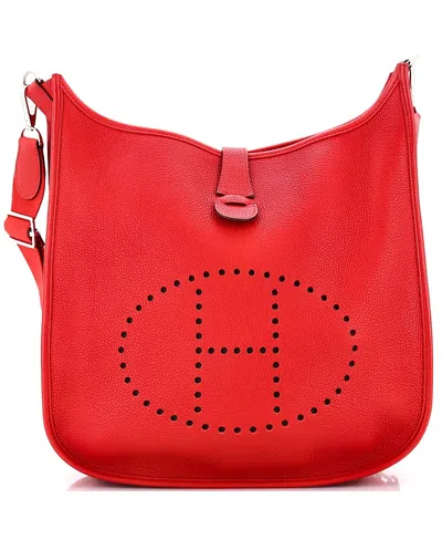 Pre-owned Pre-owned Hermes  Hermes Gm Evelyne Bag Gen Iii Clemence In Red