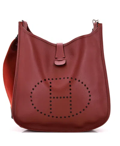 Pre-owned Pre-owned Hermes  Hermes Gm Evelyne Bag Gen Iii Epsom In Red