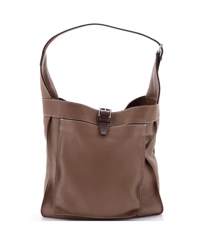 Pre-owned Pre-owned Hermes  Hermes Gm Marwari Bag Clemence In Gray
