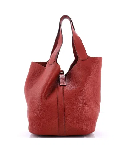 Pre-owned Pre-owned Hermes  Hermes Gm Picotin Bag Clemence In Brown