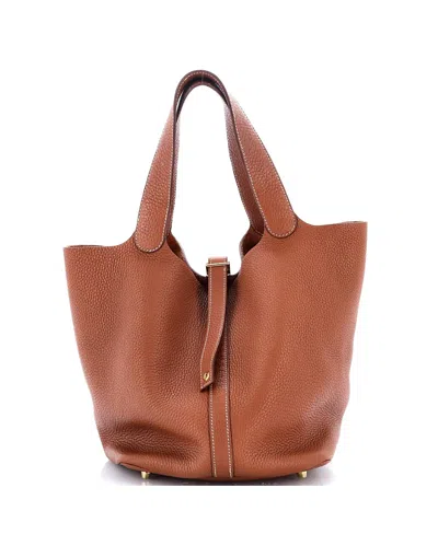 Pre-owned Pre-owned Hermes  Hermes Gm Picotin Lock Bag Clemence In Brown