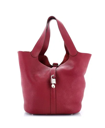 Pre-owned Pre-owned Hermes  Hermes Gm Picotin Lock Bag Clemence In Red