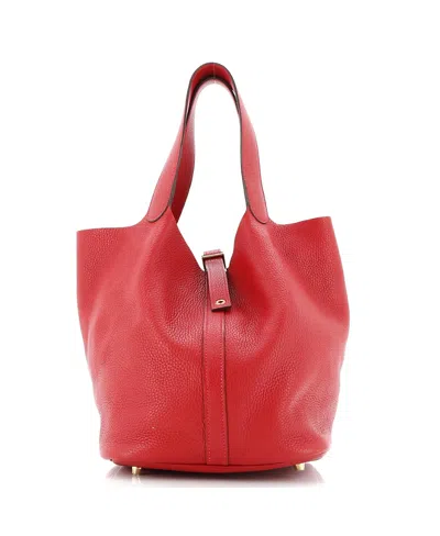 Pre-owned Pre-owned Hermes  Hermes Gm Picotin Lock Bag Clemence In Red