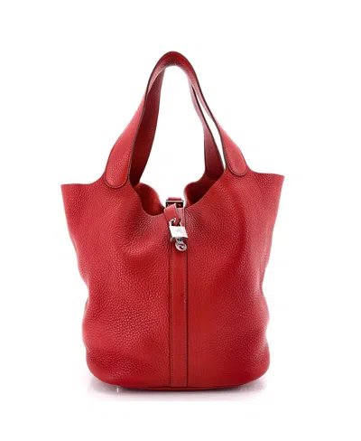 Pre-owned Pre-owned Hermes  Hermes Gm Picotin Lock Bag Clemence In Red