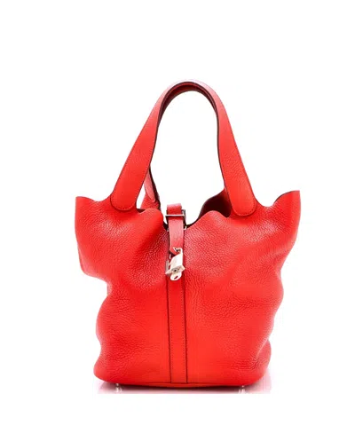 Pre-owned Pre-owned Hermes  Hermes Gm Picotin Lock Bag Clemence In Red